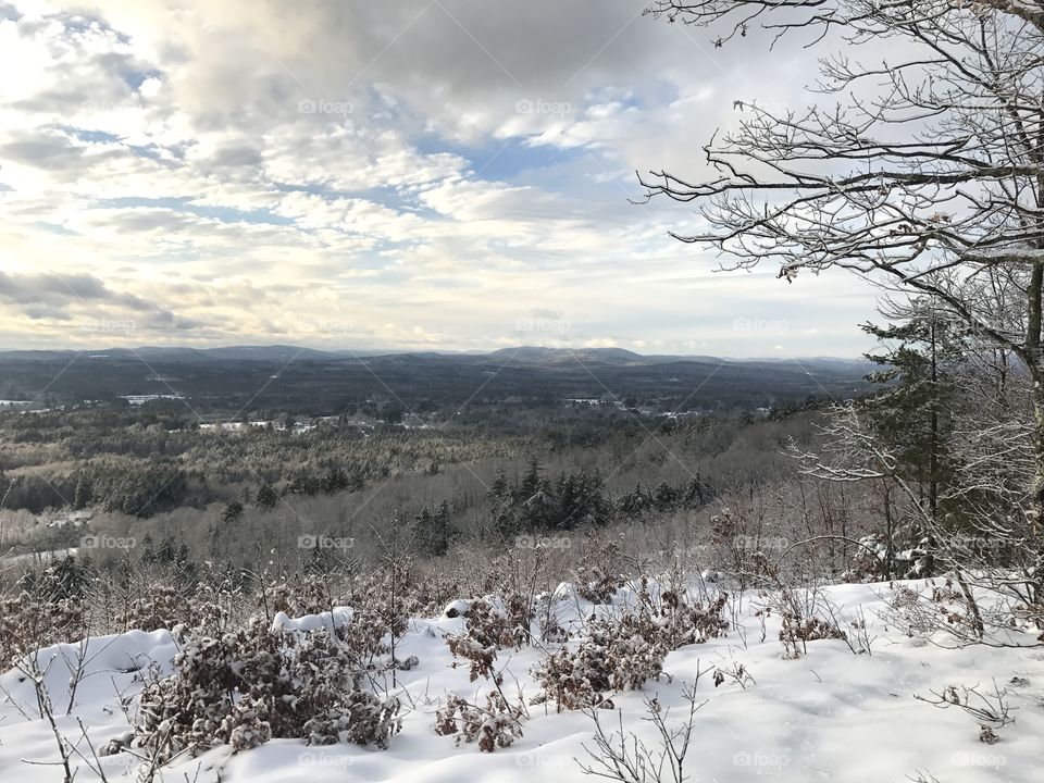 Frozen Mountain View in winter
