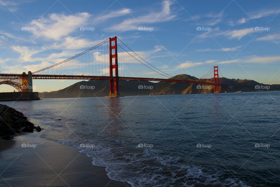 SUNSET AT THE GOLDEN GATE BRIDGE SAN FRANCISCO CALIFORNIA  USA