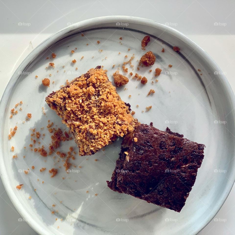 Soft moist fudgy homebake sea salt pecan and Biscoff brownies