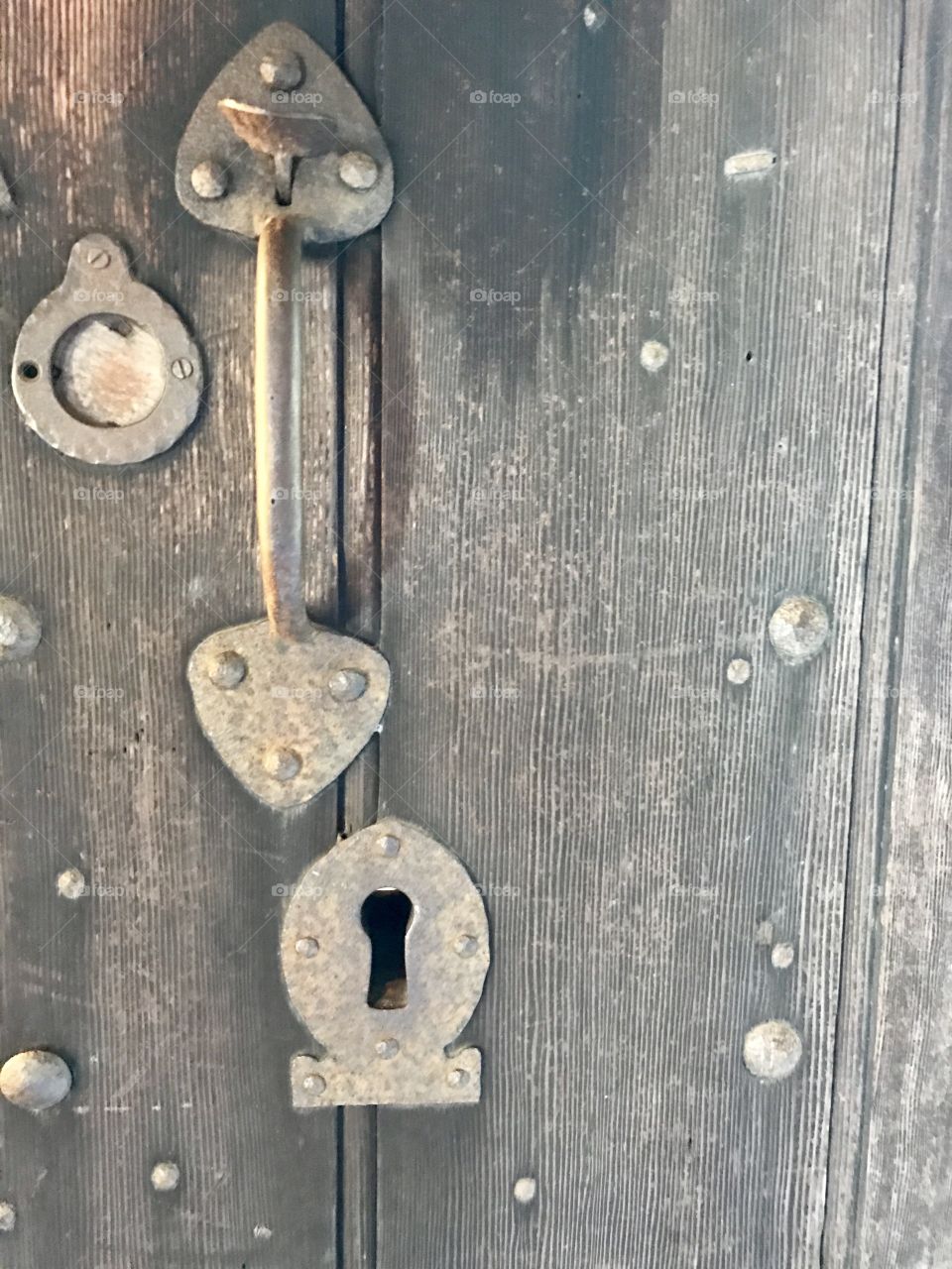 An old iron lock latch