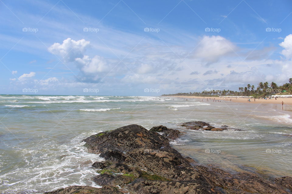 View of a beautiful beach in Bahia-Brazil