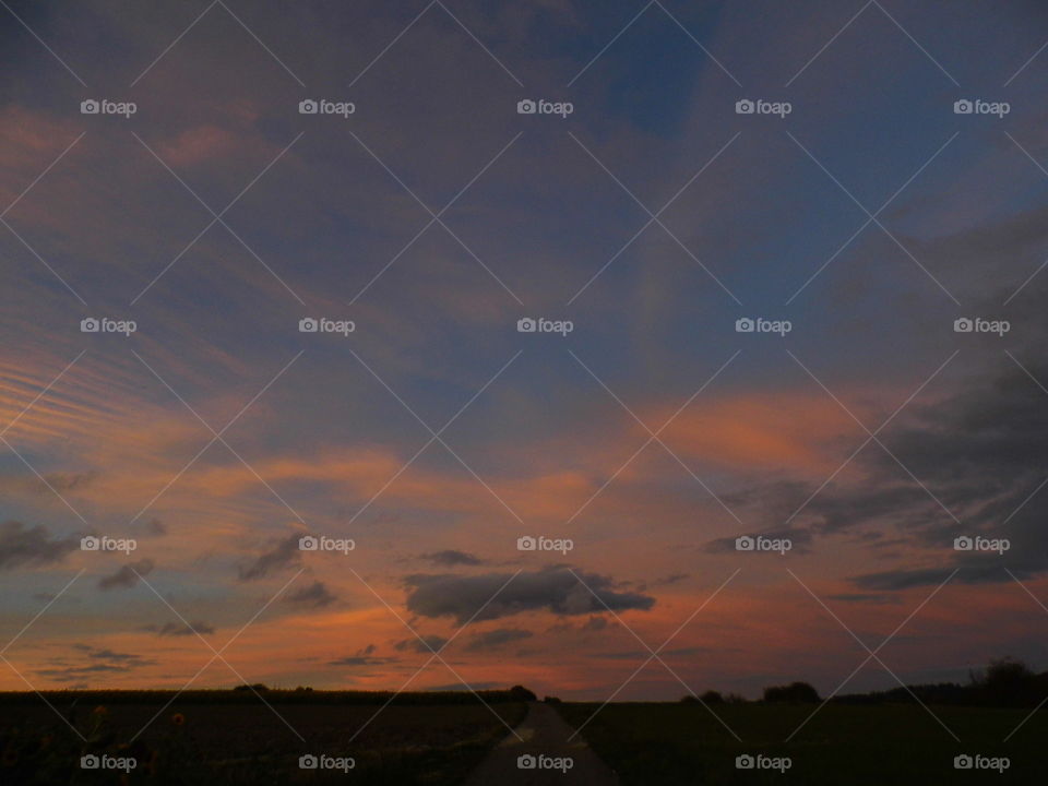 amazing sky in the evening and beautiful color