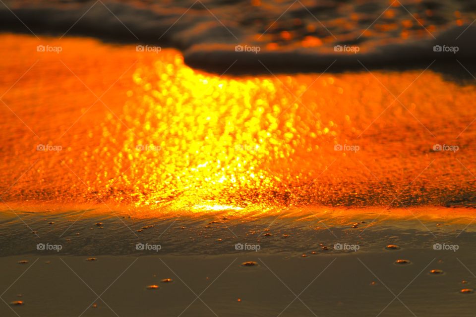 High angle view of sand on beach