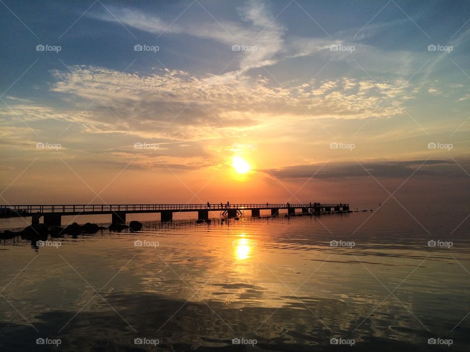 View of a pier during sunset