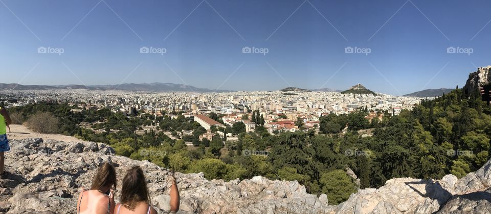 Amazing view of Athens from the top of a hill