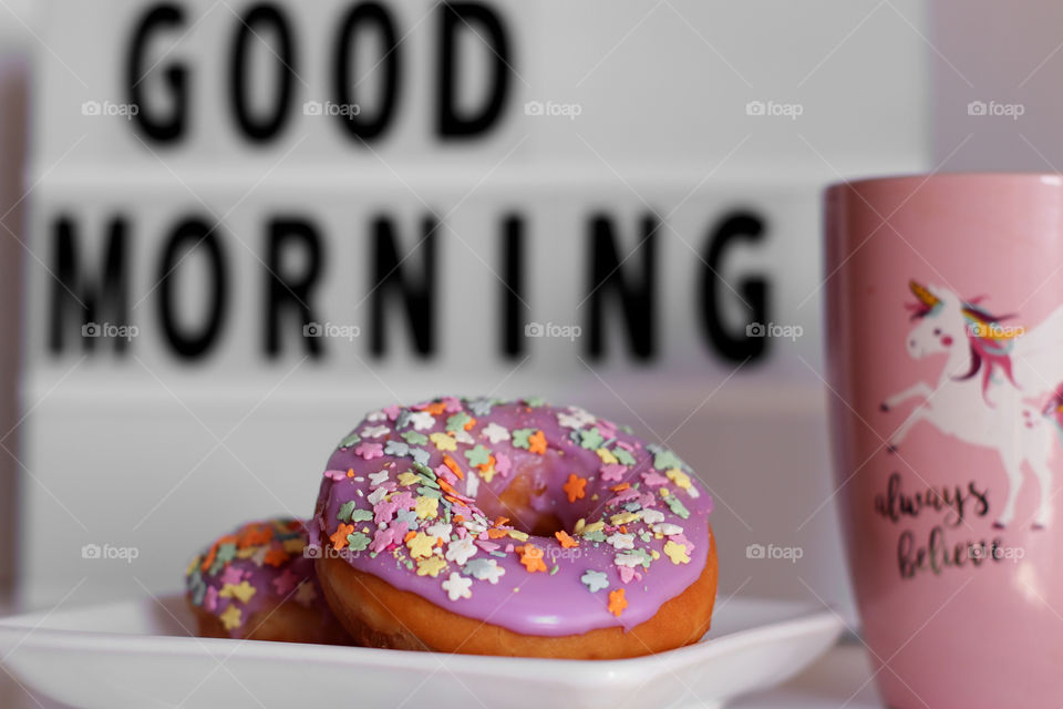 coffee and donuts in the morning