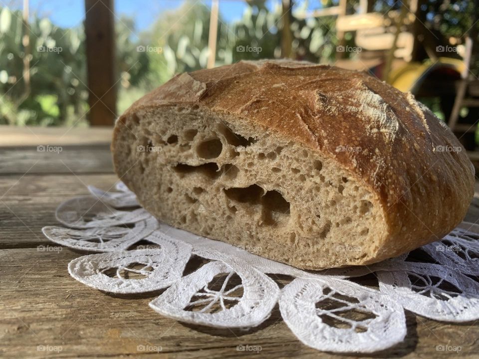 Homemade French sourdough bread