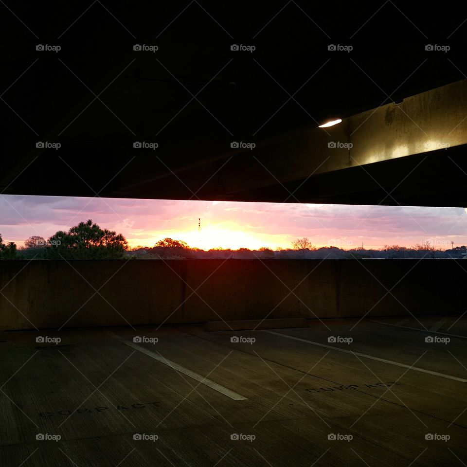 a parking garage panoramic made view