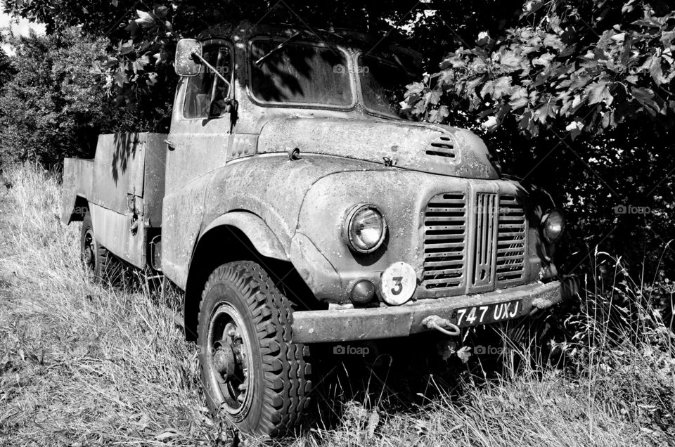old truck dumped outside