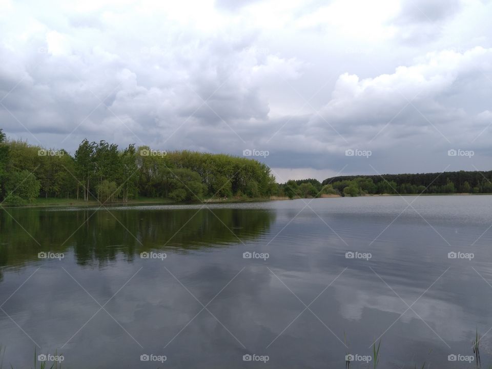 lake spring time beautiful landscape