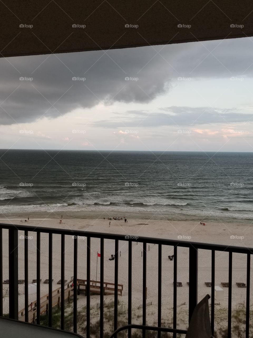 storm coming in. red flag day at the beach, hot, Alabama the beautiful