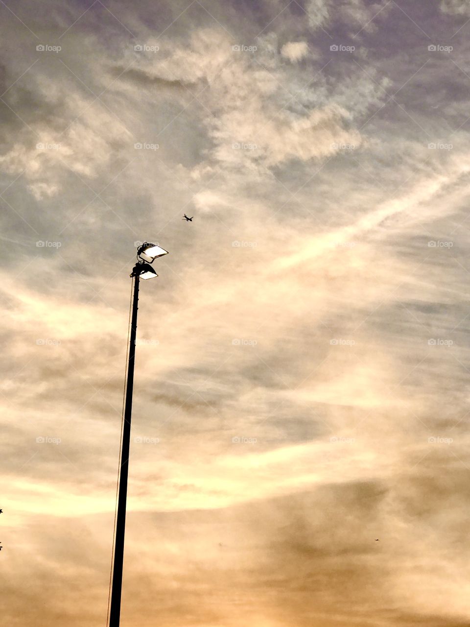 Sunset,Clouds,Street light
