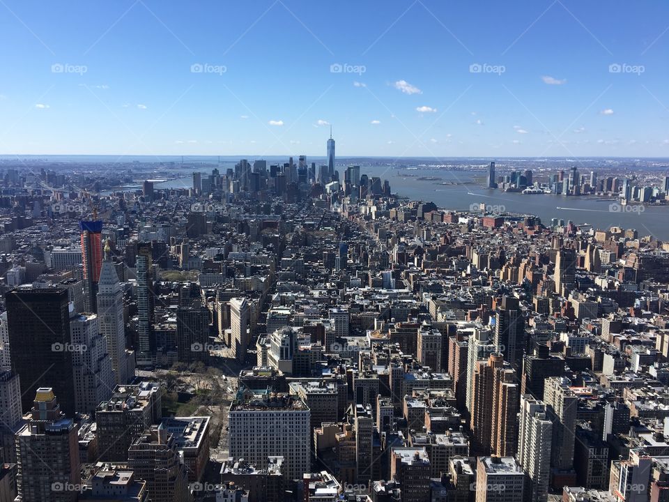 Manhattan Skyline from the Empire State Building. 