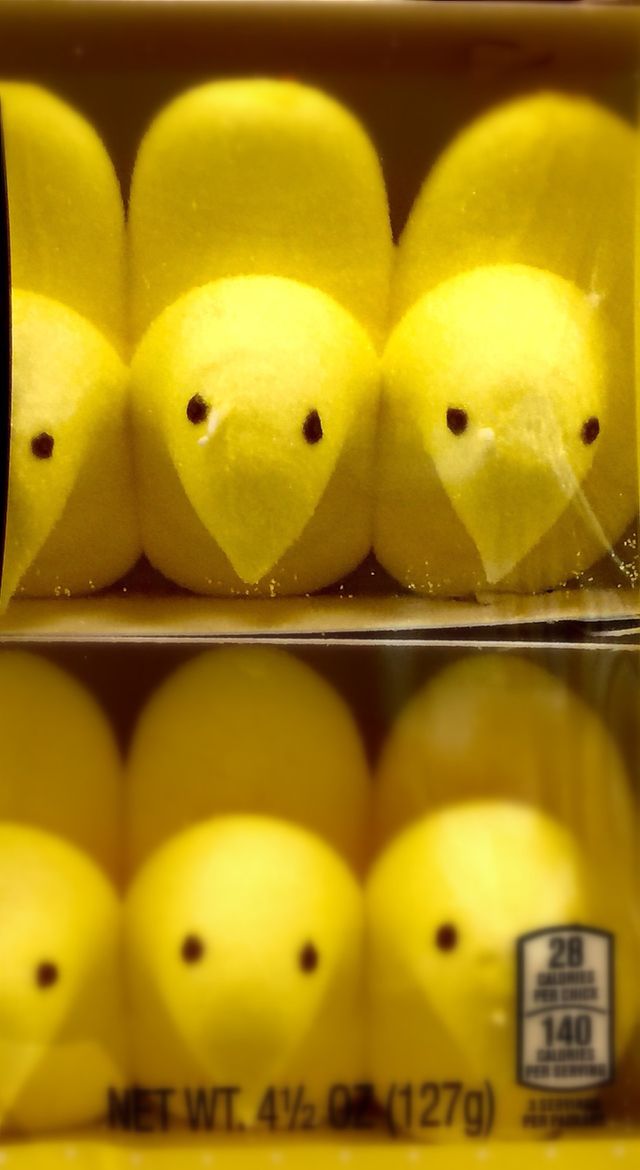 Peeps. Yellow marshmellows chicks in package