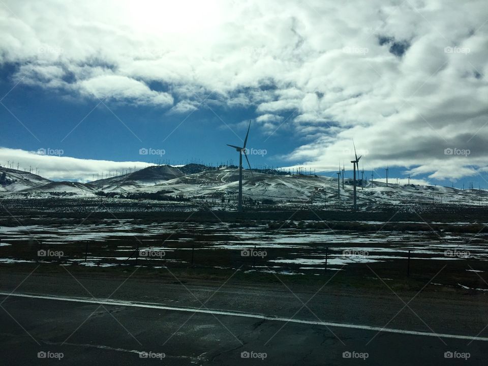 Snow windmill mountain