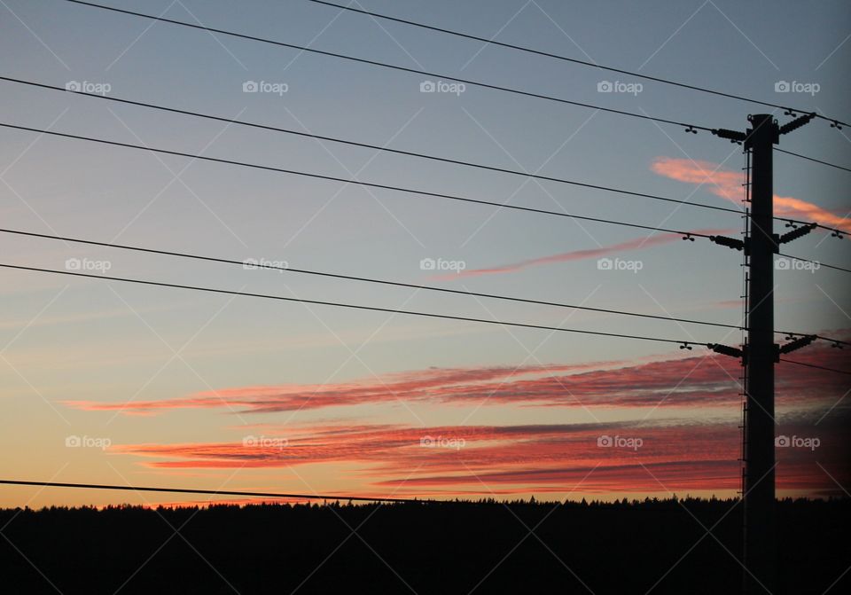 sunsets and power lines