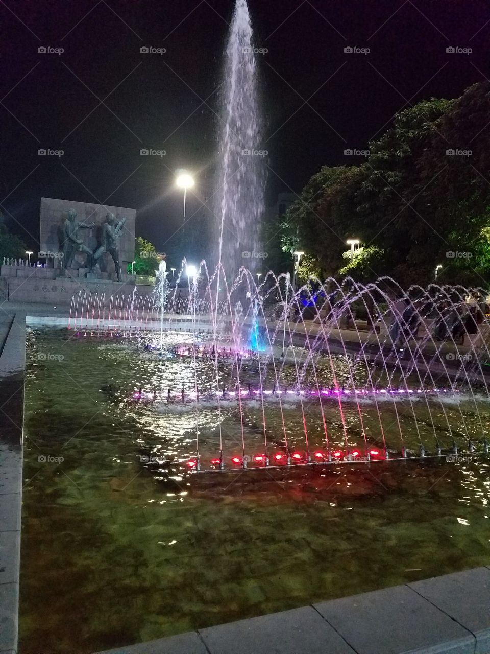 the waterfountain in kizilay square in Ankara Turkey