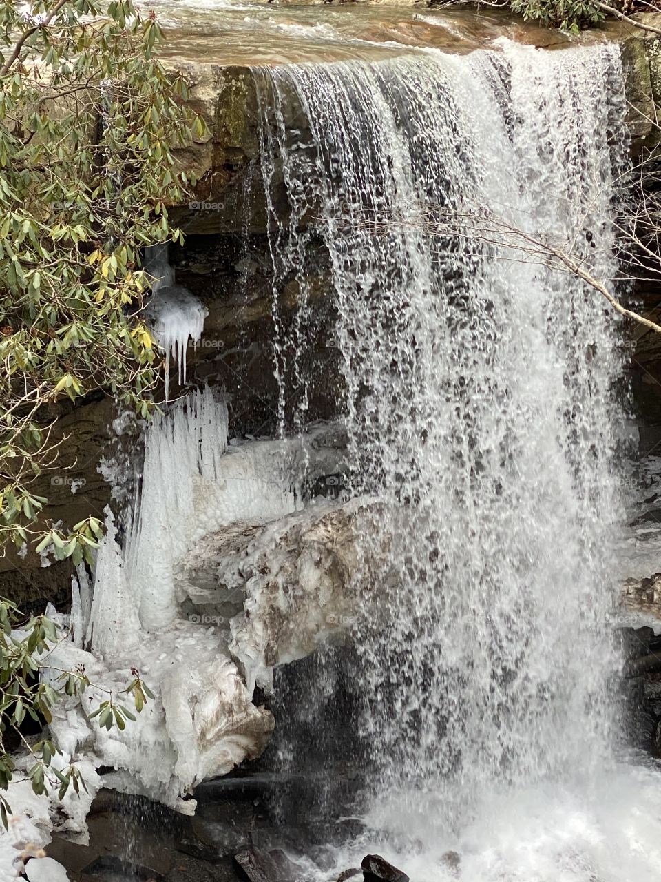 Waterfall in the winter 