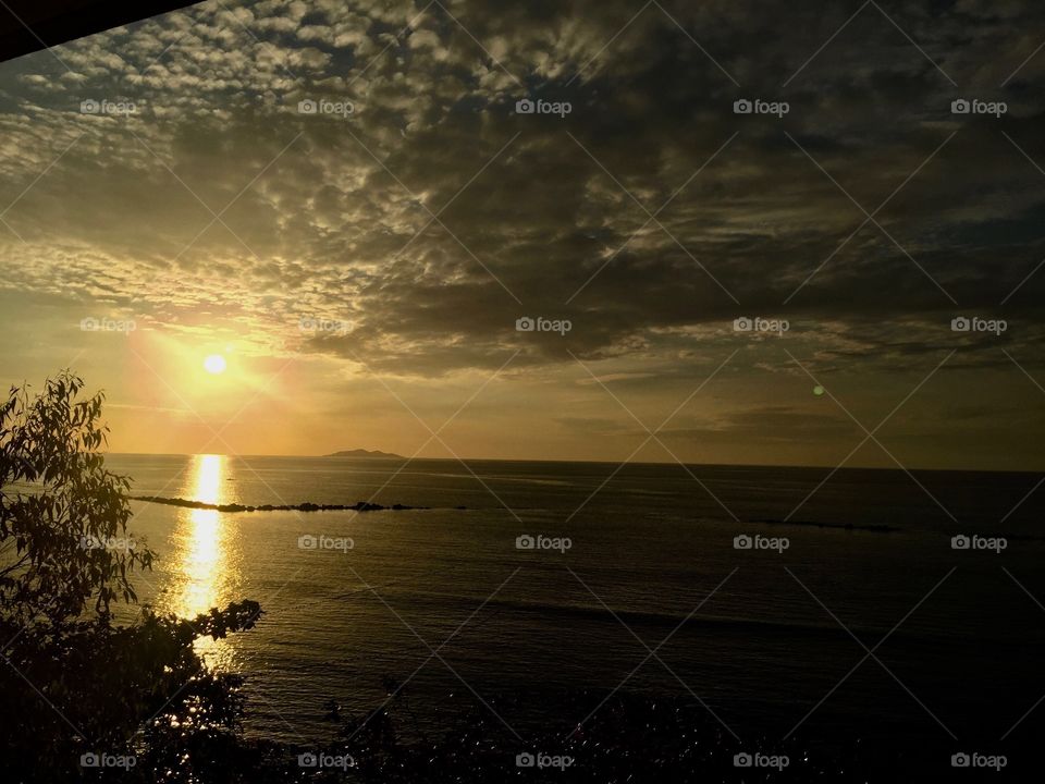 Golden sunset at the beach