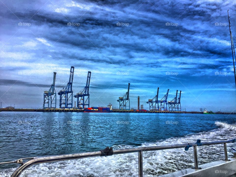 Cranes on the docks
