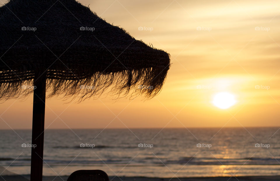 Sunset at the beach cafe