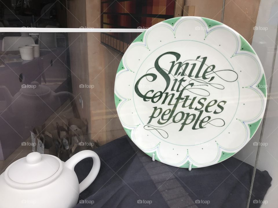 Smiling is a must l feel for longevity and this plaque captures my thoughts and over a cup of tea.