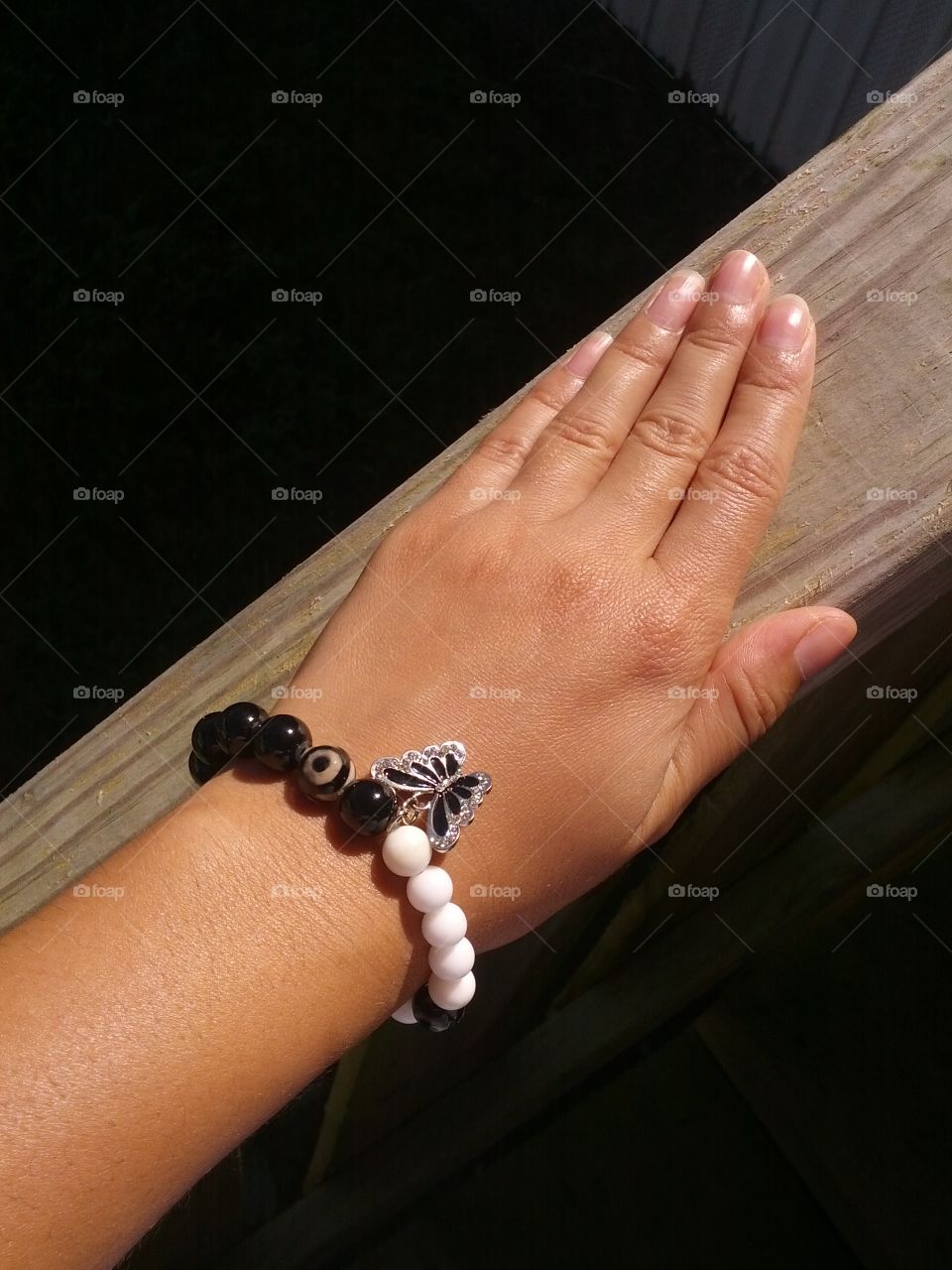 Beautiful handmade bracelet with a butterfly