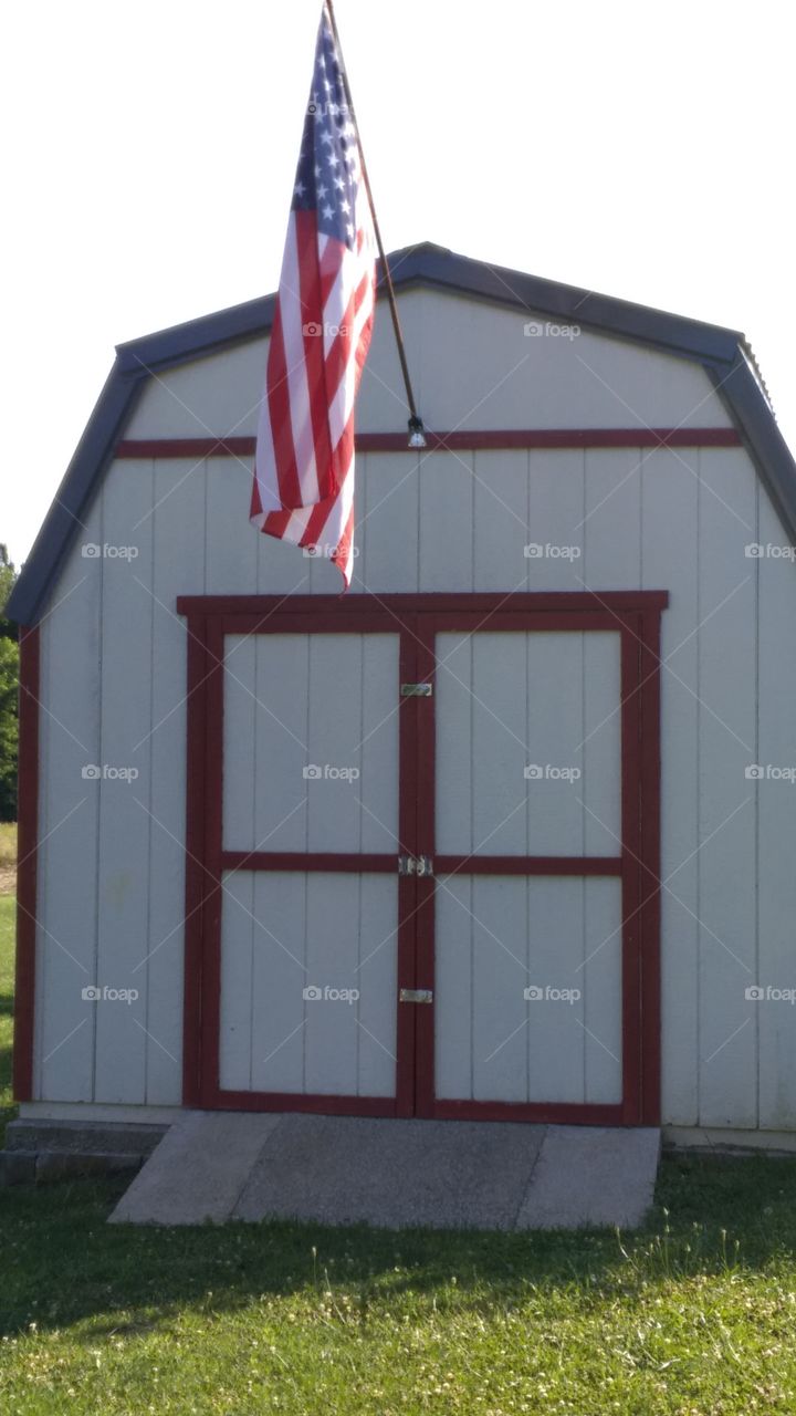 flag on shed