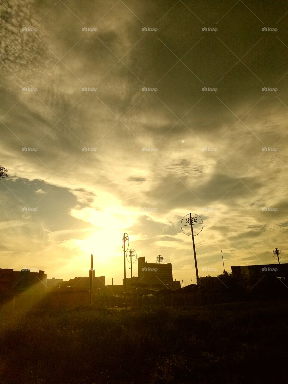 Capturing the sunset.