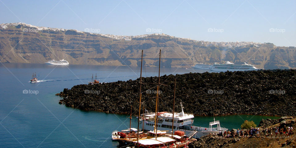 sea santorini volcano oia by k_thalia