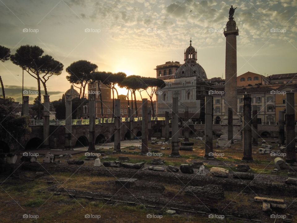 Sunset. Rome. Piazza Venezia