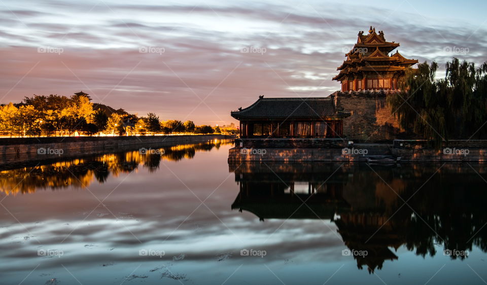 china, Beijing,, forbidden city, north west tower,  jingsan park, cloud night,