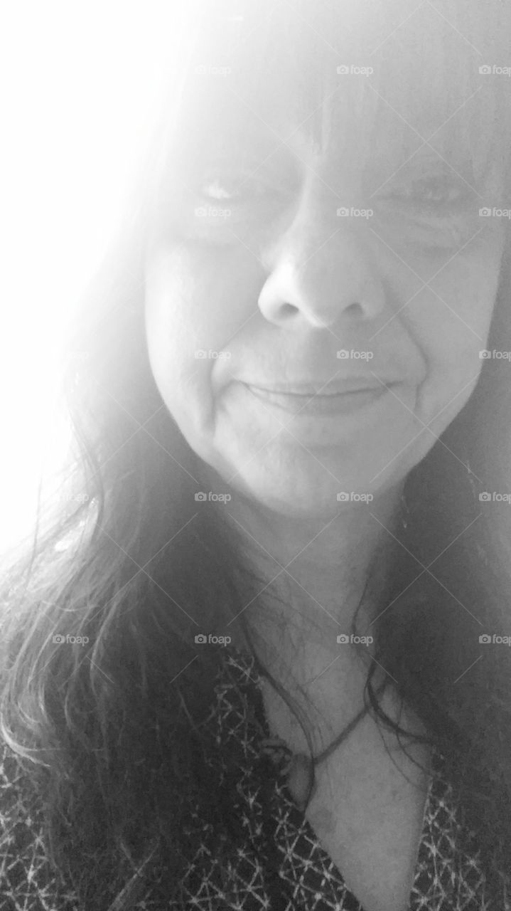 woman in black and white