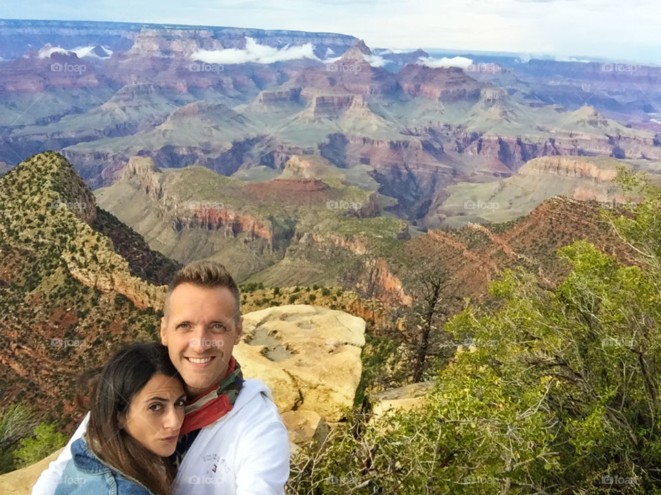 Selfie couple at Grand Canyon