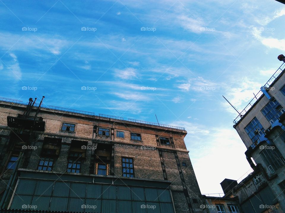 old building on a background of blue sky