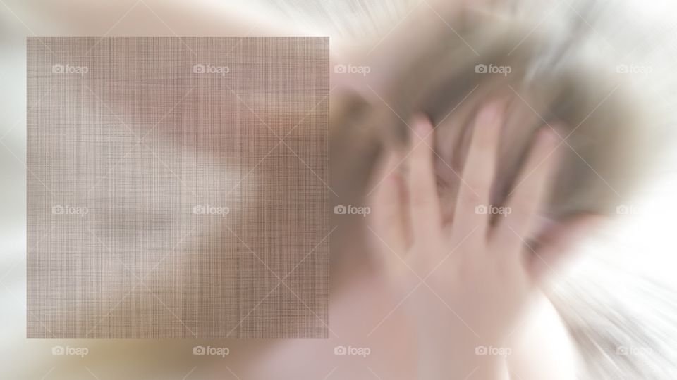 female in head hold pose with isolated copy space,  blank , blank copy space, blank area,