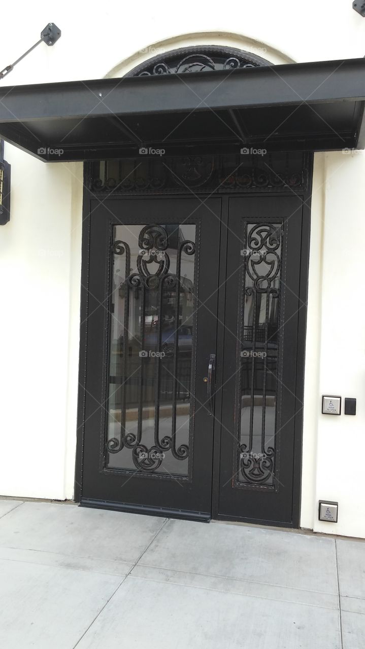 metal glass doors