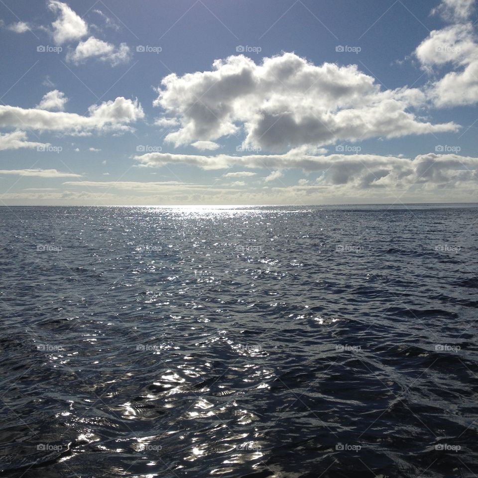 Sea and clouds. The Atlantic sea and a cloudy sky 