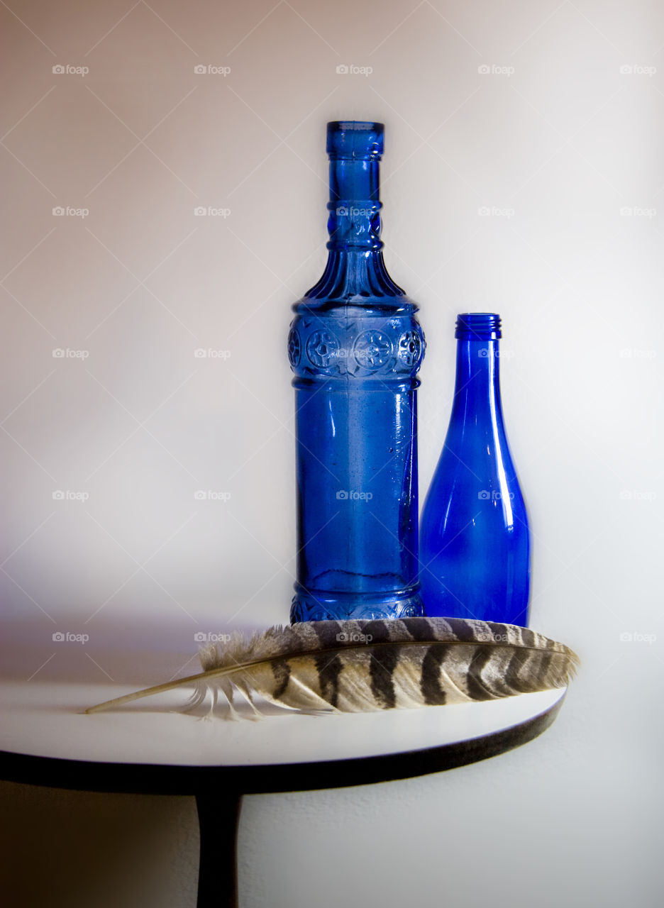 Feather and Blue Glass 1