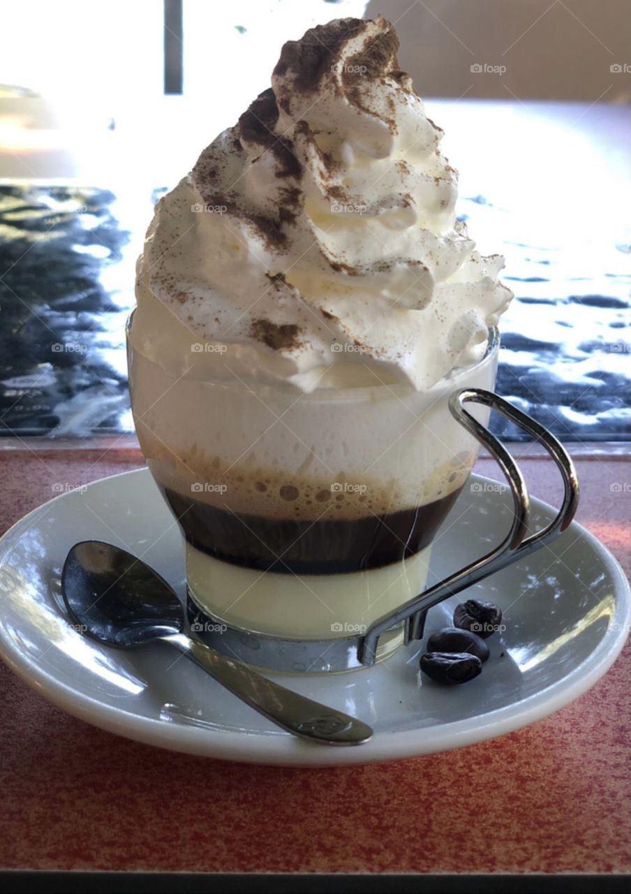 Espresso with caramel milk