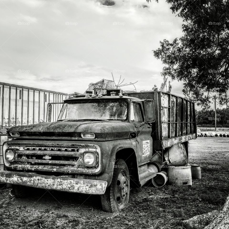 old truck on the farm