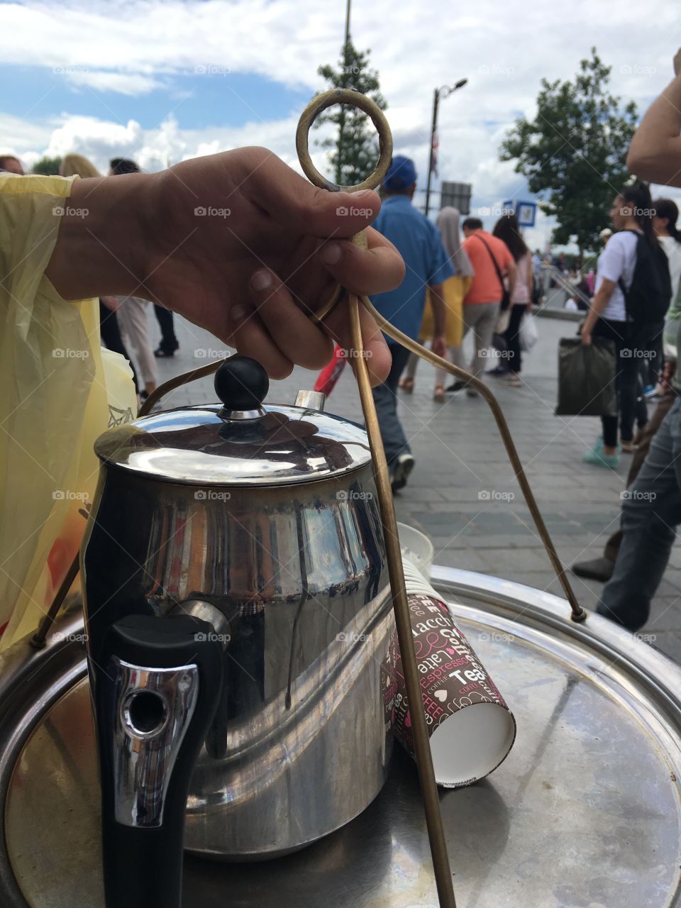 Turkish style tea on the street of İstanbul 