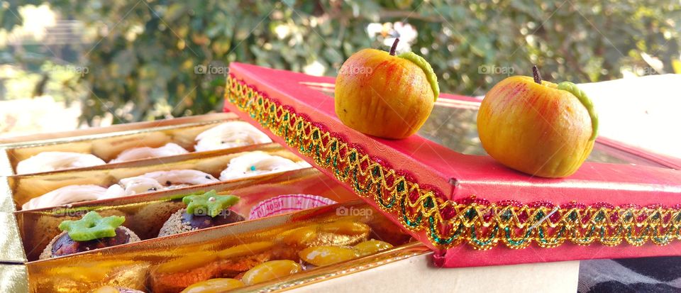 Sweet box with different type of sweets