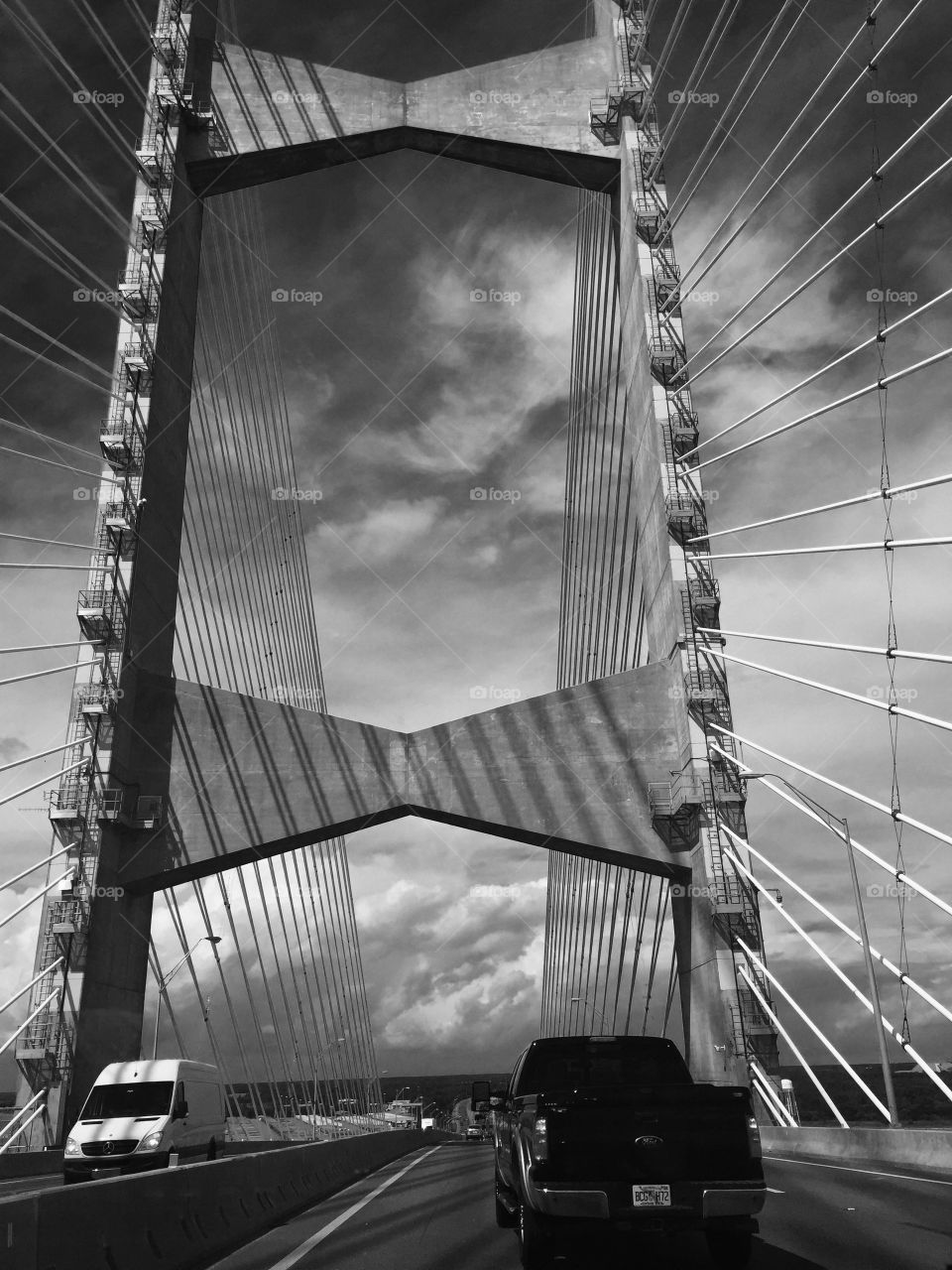 Nice Jacksonville bridge in black and white