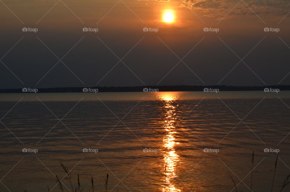 Sunset over the reservoir