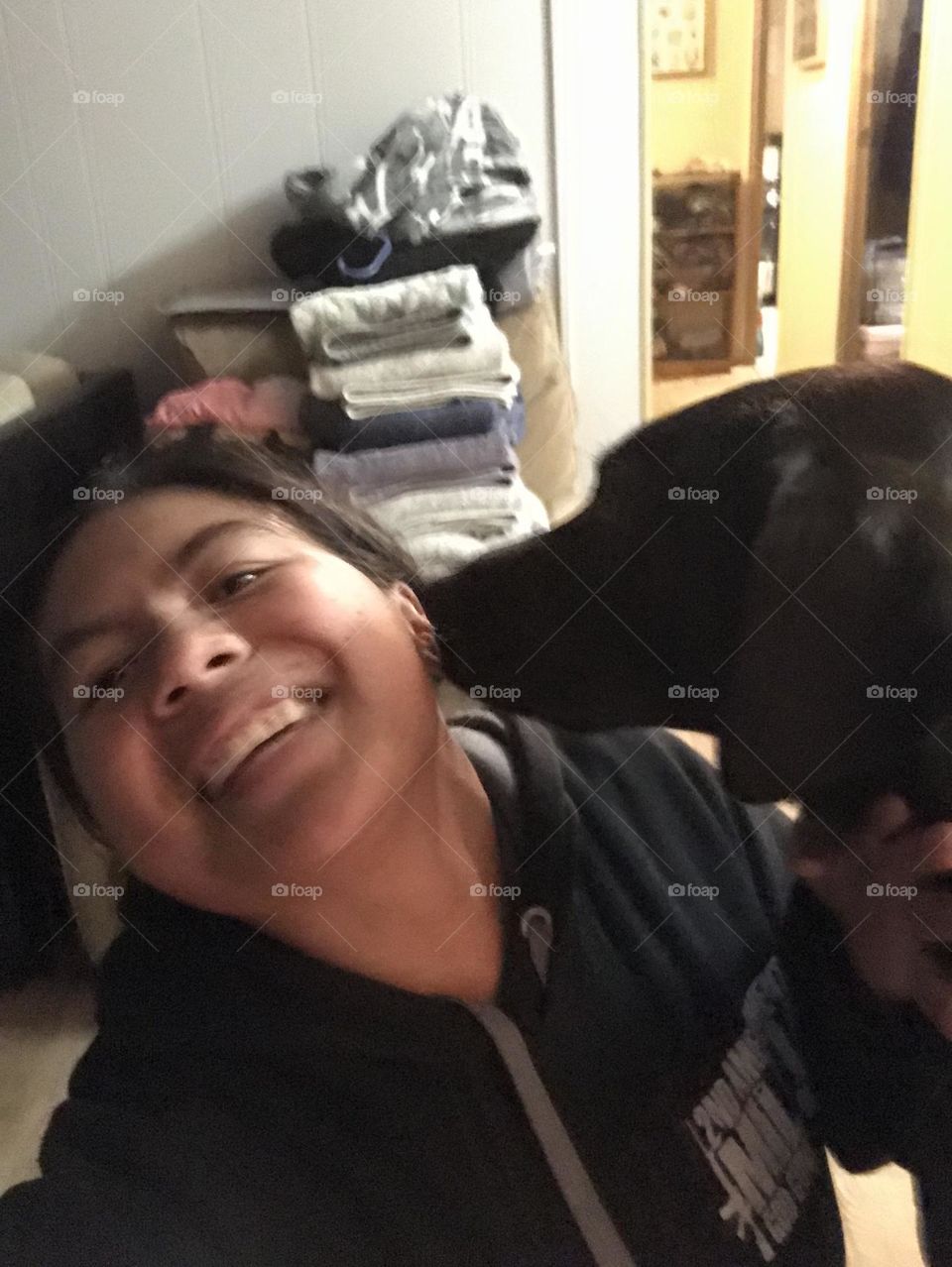 Me and tuxedo the dog