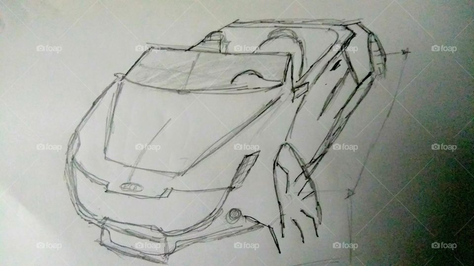 car pencil sketch