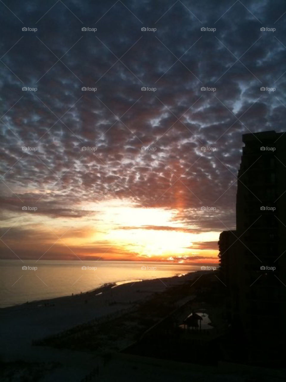 Sunset in Orange Beach Alabama. A view of the sunset from our condo in Orange Beach Alabama.