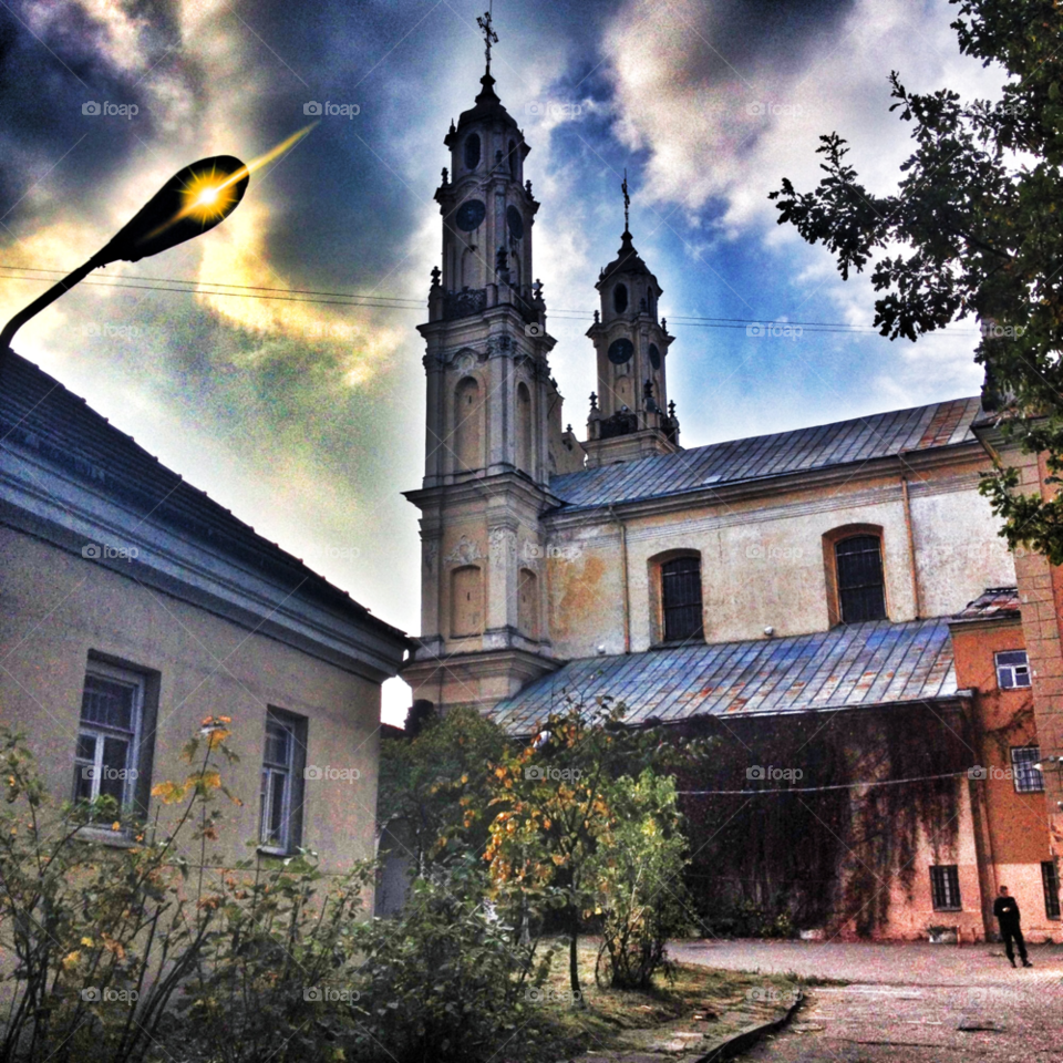 vilnius sky street sun by penguincody