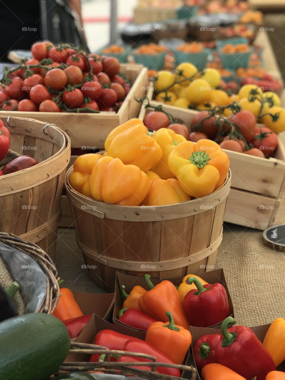 The Banff Farmers Market is full of color and wonderful aromas.  Baskets of fresh veggies are waiting to be selected...